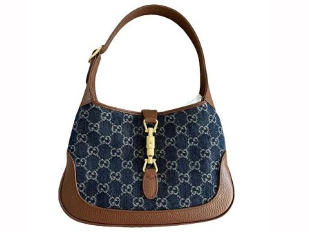 Gucci Jackie 1961 Small Shoulder Bag Gg Denim Blue Ivory For Discount