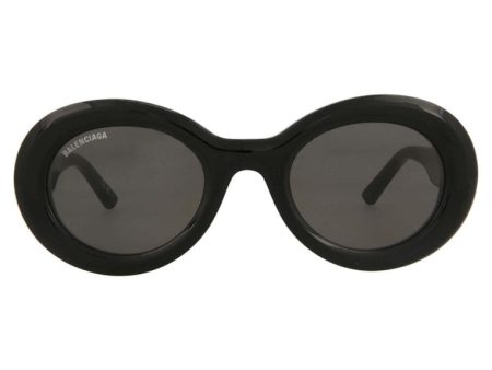 Balenciaga Round-Frame Acetate Sunglasses Black Grey on Sale