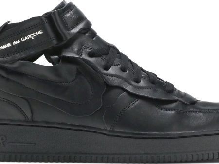 Comme des Garçons x Air Force 1 Mid  Triple Black  2020 SKU DC3601 001 - Authentic - New in Box For Discount