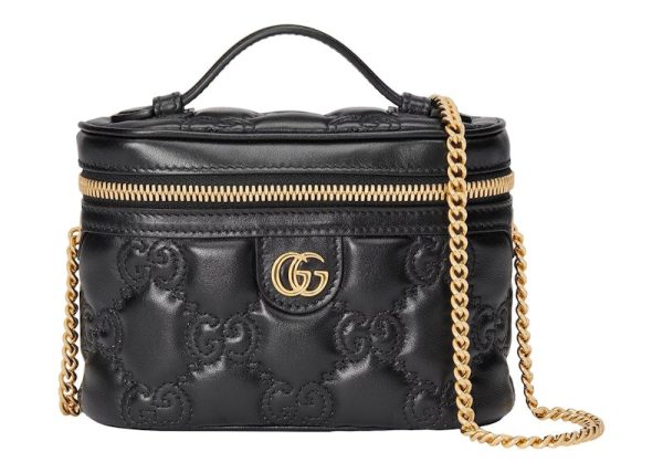 Gucci Gg Matelassé Top Handle Mini Bag Black Discount