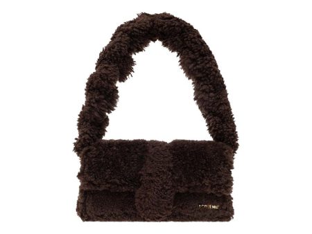 Jacquemus Le Bambidou Fur Shoulder Bag Dark Brown Hot on Sale