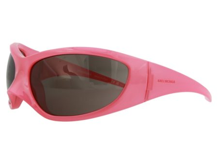 Balenciaga Shield Sunglasses Pink Grey Fashion