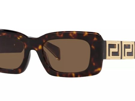 Versace Rectangle Sunglasses Havana Dark Brown Cheap