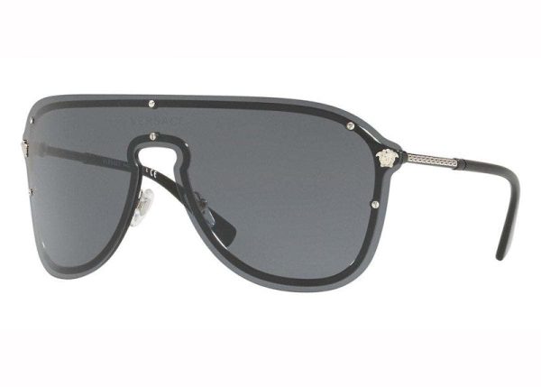 Versace Shield Sunglasses Grey Silver Online Hot Sale