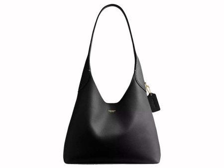 Coach Brooklyn Shoulder Bag 28 Smooth Leather Brass Black on Sale