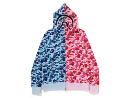 Bape Abc Camo Separate Shark Full Zip Hoodie Blue Discount