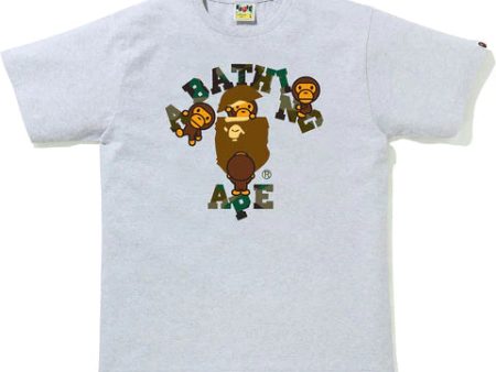 BAPE 1ST CAMO COLLEGE MILO TEE MENS - Gray x Green - AUTHENTIC -NEW WITH TAGS For Sale