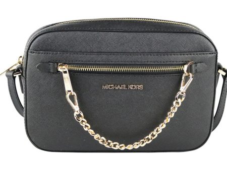 Michael Kors Jet Set East West Zip Chain Crossbody Large Black For Sale