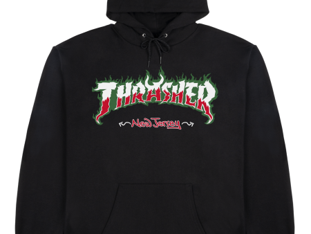 NJ x Thrasher - Green Flame Hoodie Fashion