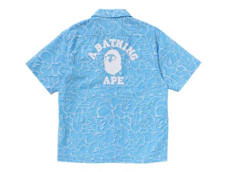 Bape Abc Sea Surface Camo Open Collar S S Shirt Blue Online now