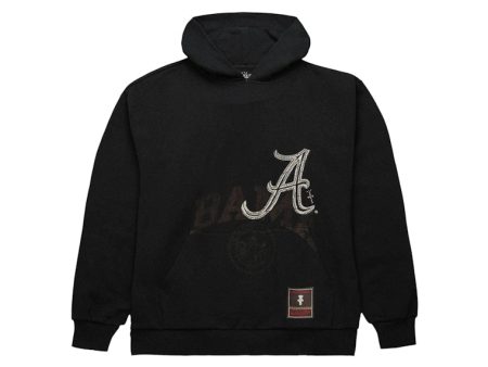 Travis Scott X Mitchell & Ness Alabama Crimson Tide Overlap Pullover Hoodie Black Online Hot Sale