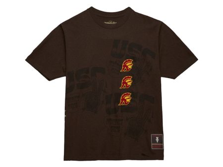 Travis Scott X Mitchell & Ness Usc Trojans Seal T-Shirt Brown Sale