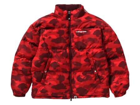 Bape Color Camo Reversible Down Jacket Red Online