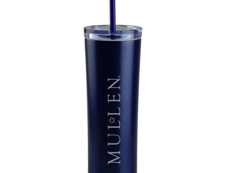 16 OZ TUMBLER WITH STRAW NAVY For Sale