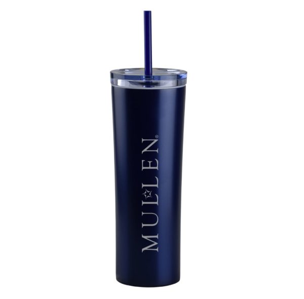 16 OZ TUMBLER WITH STRAW NAVY For Sale