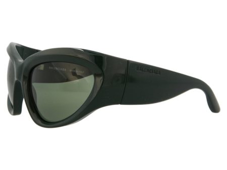 Balenciaga Shield Sunglasses Green Green on Sale