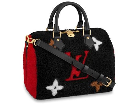 Louis Vuitton Speedy Bandouliere Monogram Teddy Fleece 25 Black Online Hot Sale