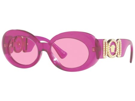 Versace Medusa Biggie Oval Sunglasses Transparent Pink Discount