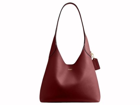 Coach Brooklyn Shoulder Bag 28 Smooth Leather Brass Dark Ruby Online Sale