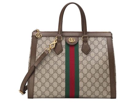 Gucci Ophidia Gg Top Handle Bag Medium Beige Ebony For Sale