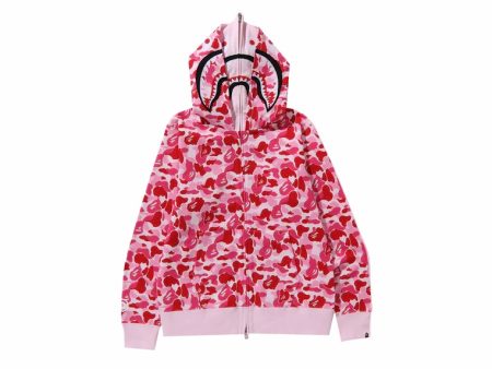 Bape Abc Camo Double Shark Full Zip Hoodie (Fw23) Pink For Discount