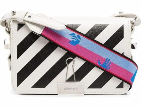 Off-White Diagonal Stripes Binder Shoulder Bag Mini White Sale