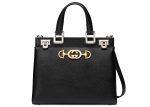 Gucci Zumi Top Handle Grainy Leather Small Black Fashion