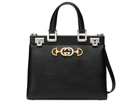 Gucci Zumi Top Handle Grainy Leather Small Black Fashion