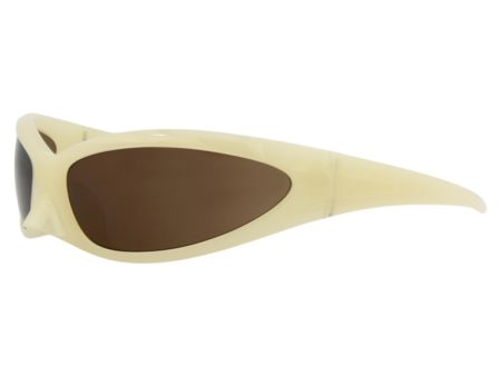 Balenciaga Shield Sunglasses Yellow Brown For Cheap