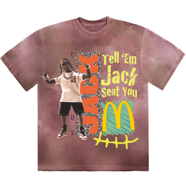 Travis Scott X Mcdonald S Jack Smile Ii T-Shirt Berry Fashion