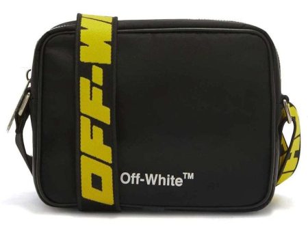 Off-White Logo-Print Shoulder Bag Black Yellow Hot on Sale