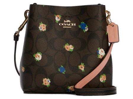 Coach Mini Town Bucket Bag Rose Print Fashion