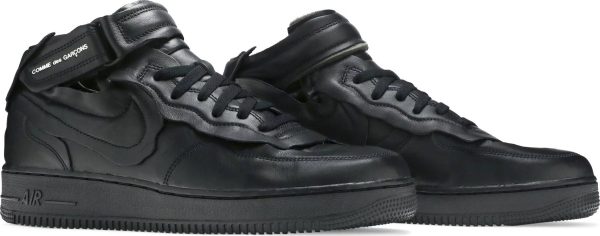 Comme des Garçons x Air Force 1 Mid  Triple Black  2020 SKU DC3601 001 - Authentic - New in Box For Discount