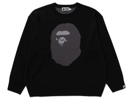 Bape Ape Head Jacquard Knit Sweater Black Supply