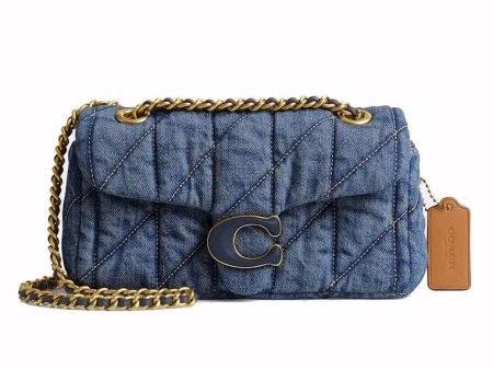 Coach Tabby Shoulder Bag 20 With Quilting Brass Indigo For Discount