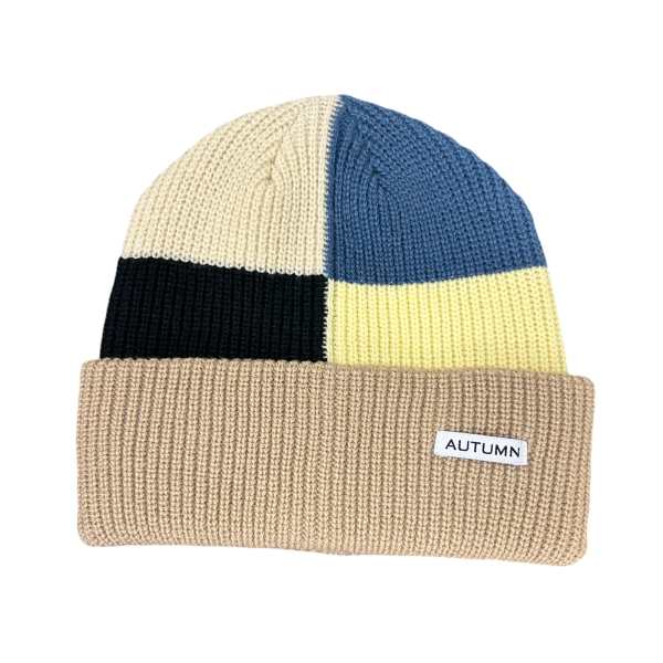 Autumn Headwear - Patchwork Beanie (Khaki) Online Hot Sale