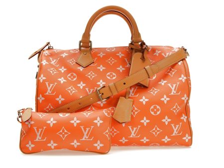 Louis Vuitton Via Speedy P9 Bandouliere 40 Monogram Leather Orange For Sale