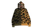 Bape 1St Camo Separate Shark Full Zip Hoodie Yellow Sale