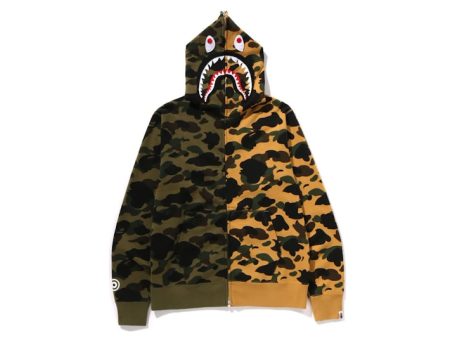 Bape 1St Camo Separate Shark Full Zip Hoodie Yellow Sale