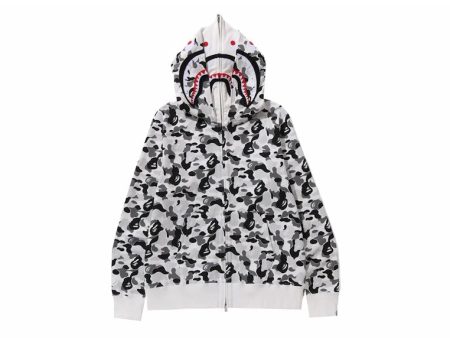 Bape Abc Camo Double Shark Full Zip Hoodie (Fw23) Grey Sale