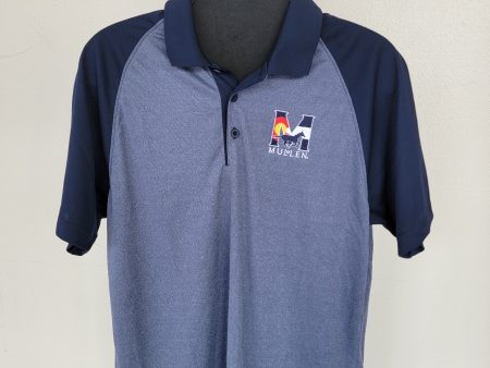 Men s Raglan Polo Navy Heather Sale