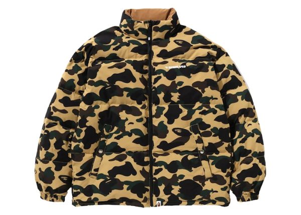 Bape 1St Camo Reversible Down Jacket Yellow Online Sale