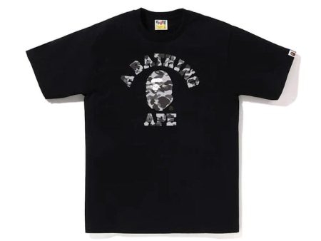 Bape Heather Gray Camo College Tee Black For Discount