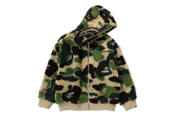 Bape Abc Camo Boa Shark Relaxed Fit Hoodie Green Online Sale