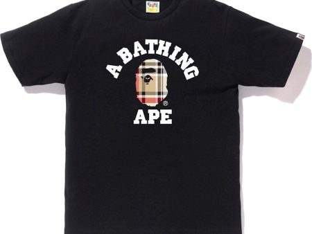 Bape Check College Tee Black Beige Online