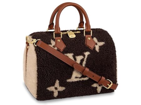 Louis Vuitton Speedy Bandouliere Monogram Teddy Fleece 25 Brown on Sale