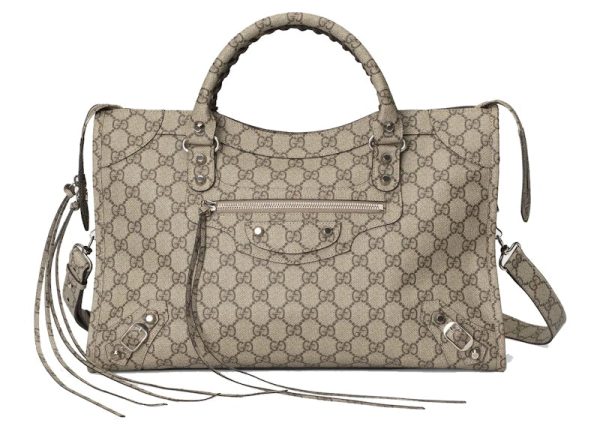 Gucci X Balenciaga The Hacker Project Medium Neo Classic Bag Variation 2 Beige Ebony on Sale