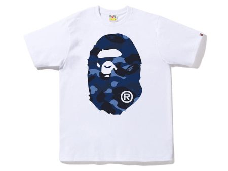 Bape Color Camo Big Ape Head Tee White Blue Hot on Sale