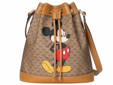 Gucci X Disney Bucket Bag Mini Gg Supreme Mickey Mouse Small Beige For Cheap