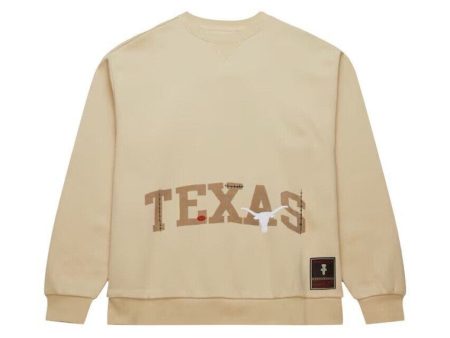 Travis Scott X Mitchell & Ness Texas Longhorns Pullover Sweatshirt Tan Sale